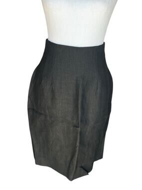 Classiques Women's Career Office Skirt 100% Straight & Pencil 100% Linen Size 4
